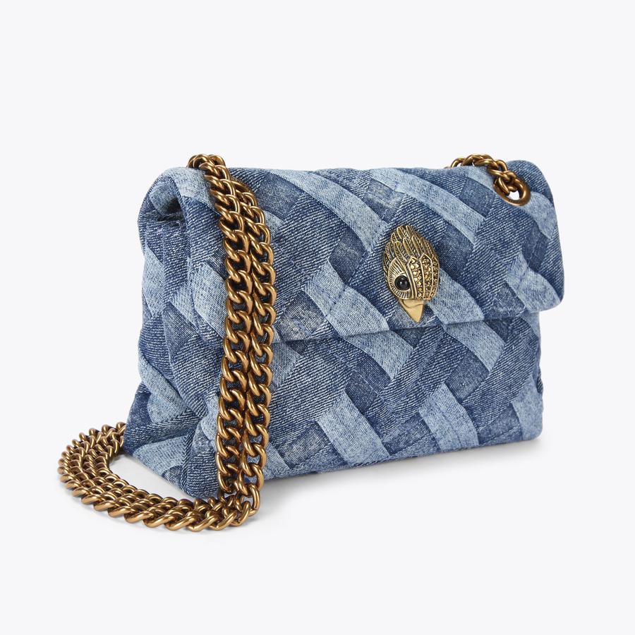 MINI KENSINGTON SOFT BAG Denim Woven Cross Body Purse by
