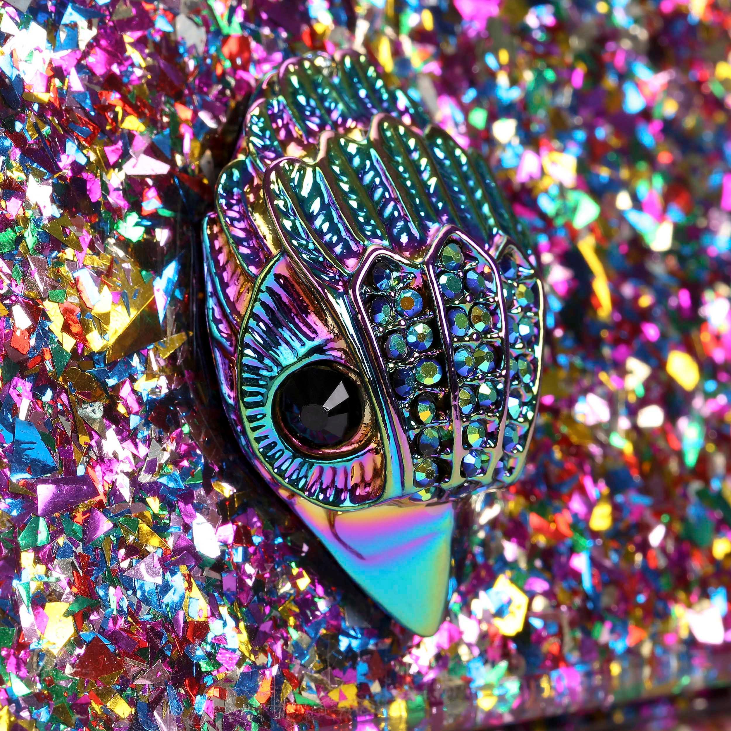 PARTY EAGLE CLUTCH Glittery Pink Eagle Sparkle Clutch by KURT