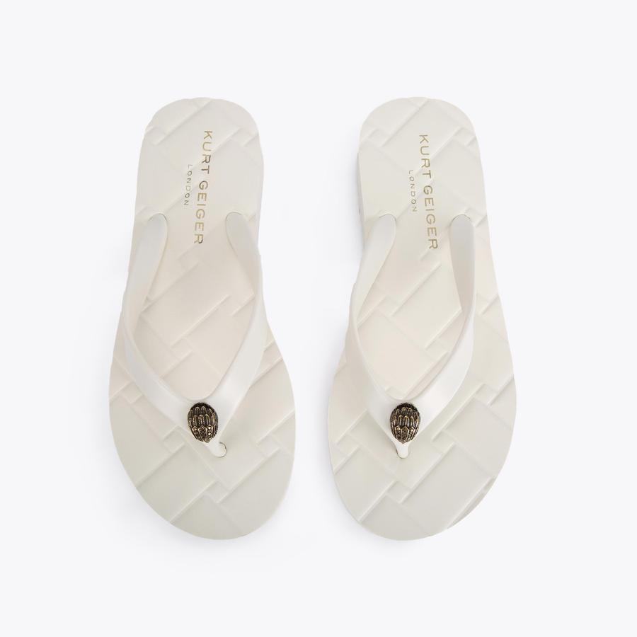 KENSINGTON Q FLIP FLOP Bone Quilted Flip Flop Sandal by KURT KENSINGTON Q FLIP FLOP Bone Quilted Flip Flop Sandal by KURT