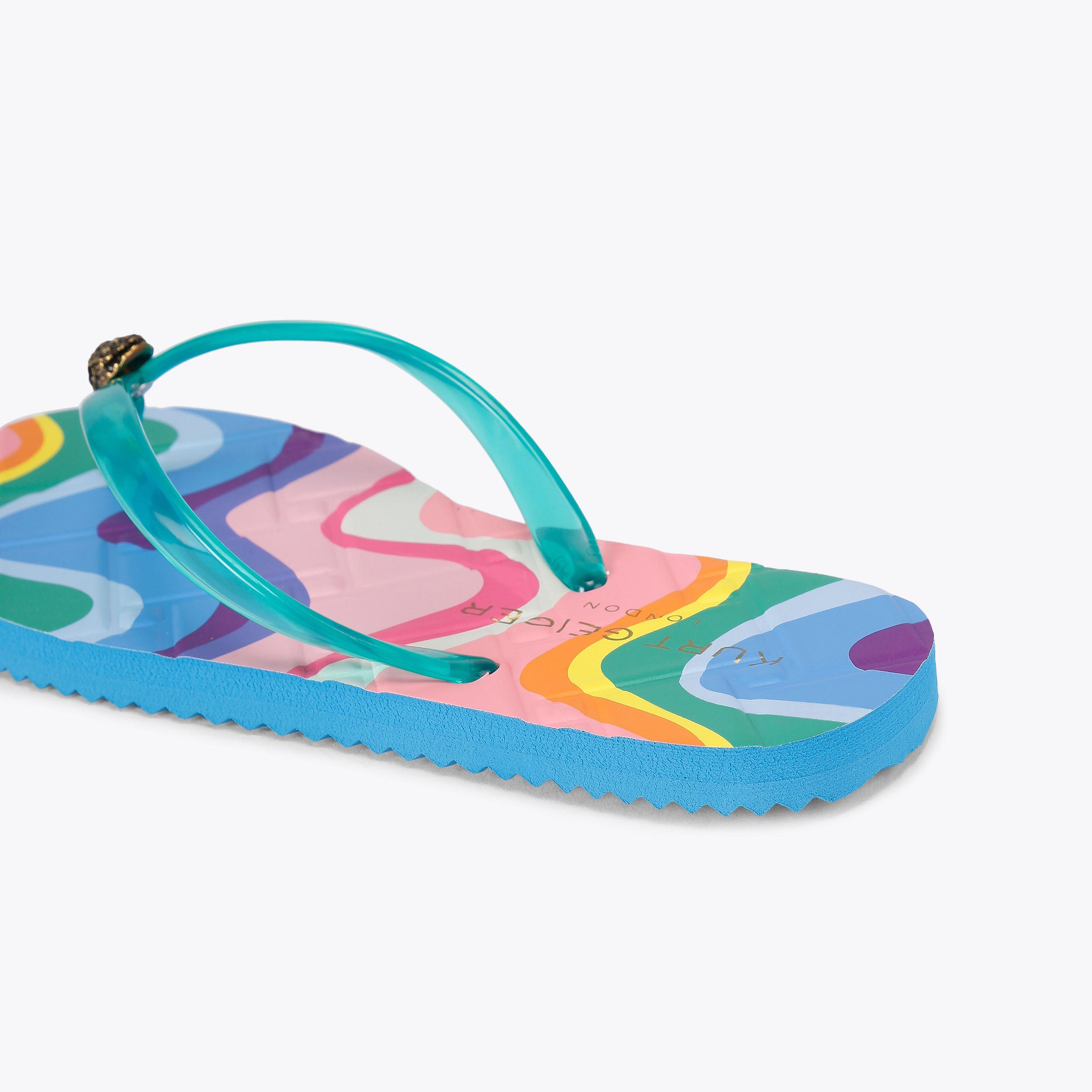 KENSINGTON Q FLIP FLOP Rainbow Swirl Flip Flop by Kurt Geiger London