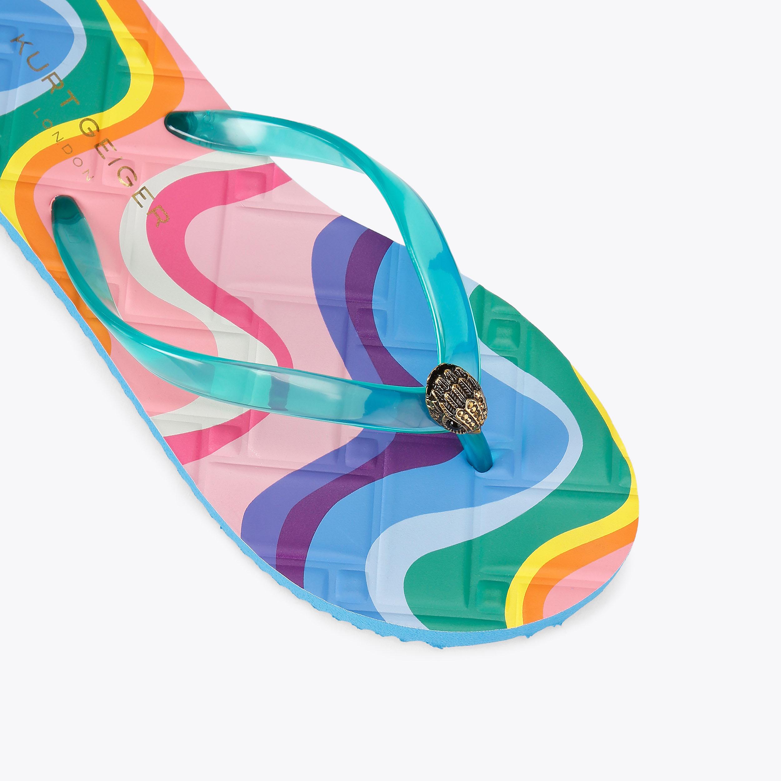 KENSINGTON Q FLIP FLOP Rainbow Swirl Flip Flop by Kurt Geiger London
