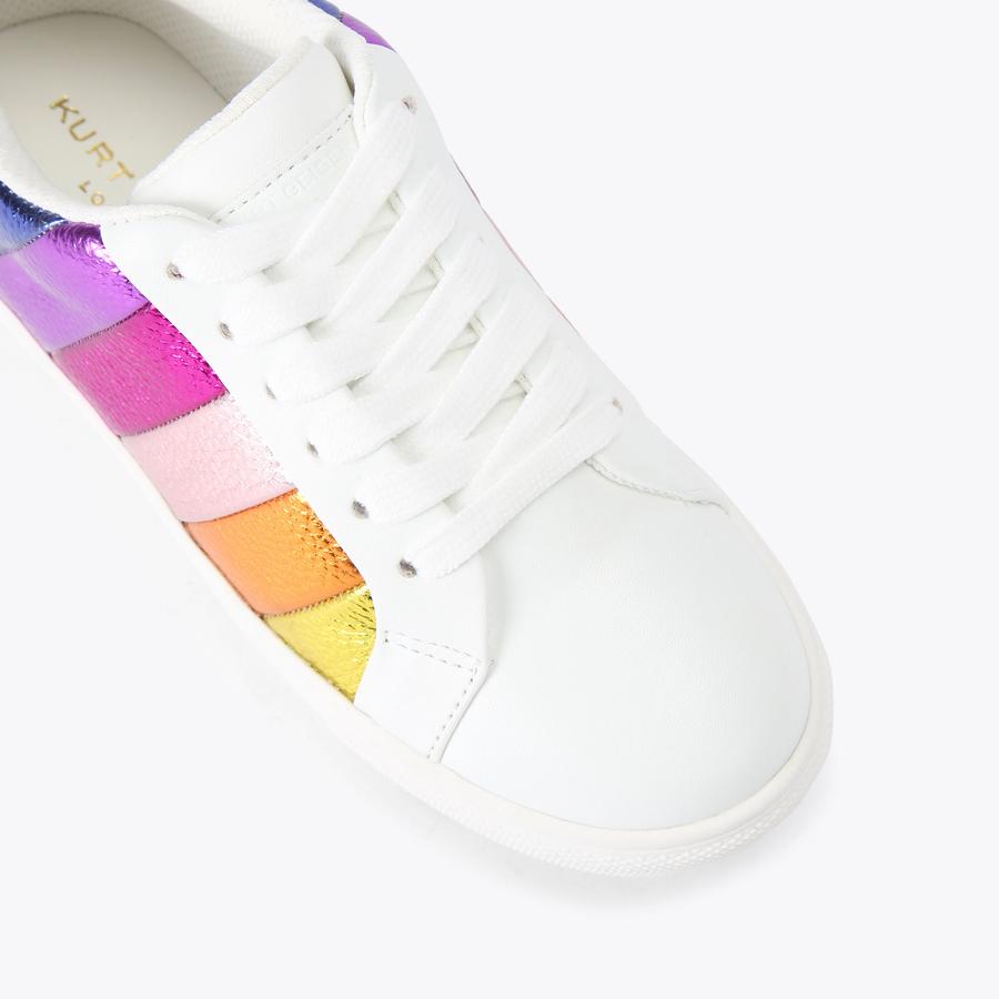 MINI LANE STRIPE Kids Rainbow Stripe Leather Sneaker by KURT