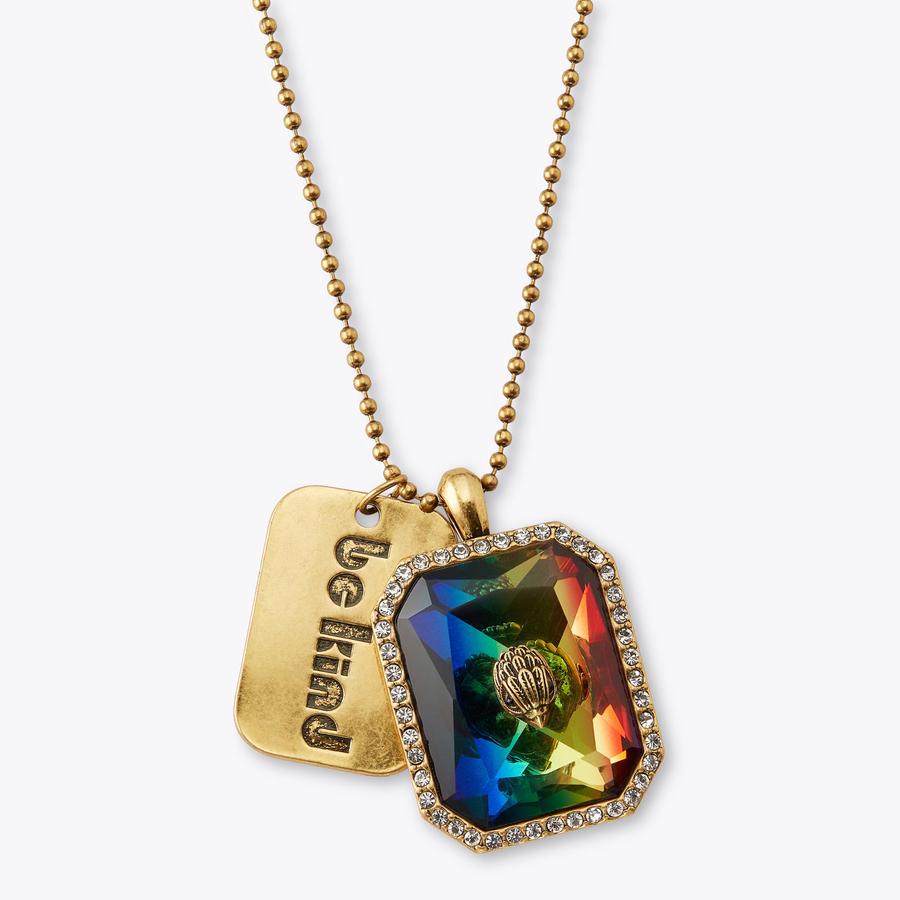 RAINBOW GEMSTONE NECKLACE Rainbow Gemstone Bronze Beaded Necklace