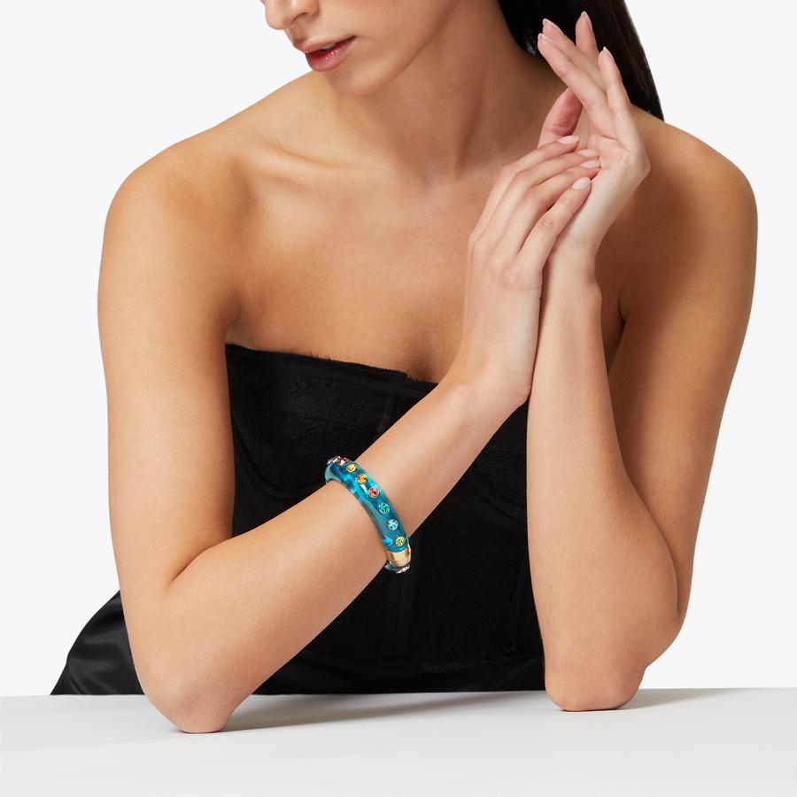 RESIN MEDIUM BANGLE Mid Blue Chunky Resin Bangle by KURT GEIGER LONDON