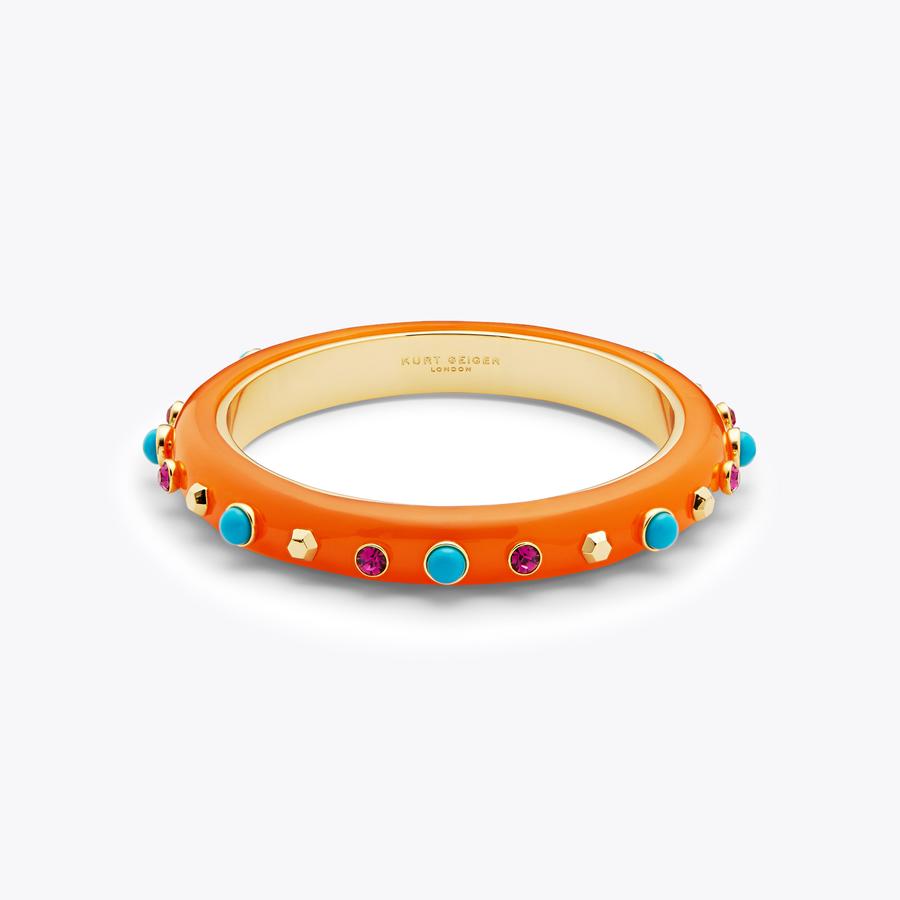 RESIN THIN BANGLE Orange Thin Resin Bangle by KURT GEIGER LONDON