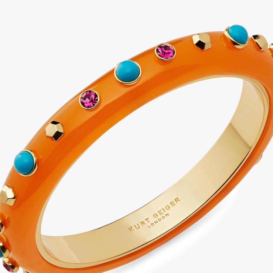 RESIN THIN BANGLE Orange Thin Resin Bangle by KURT GEIGER LONDON