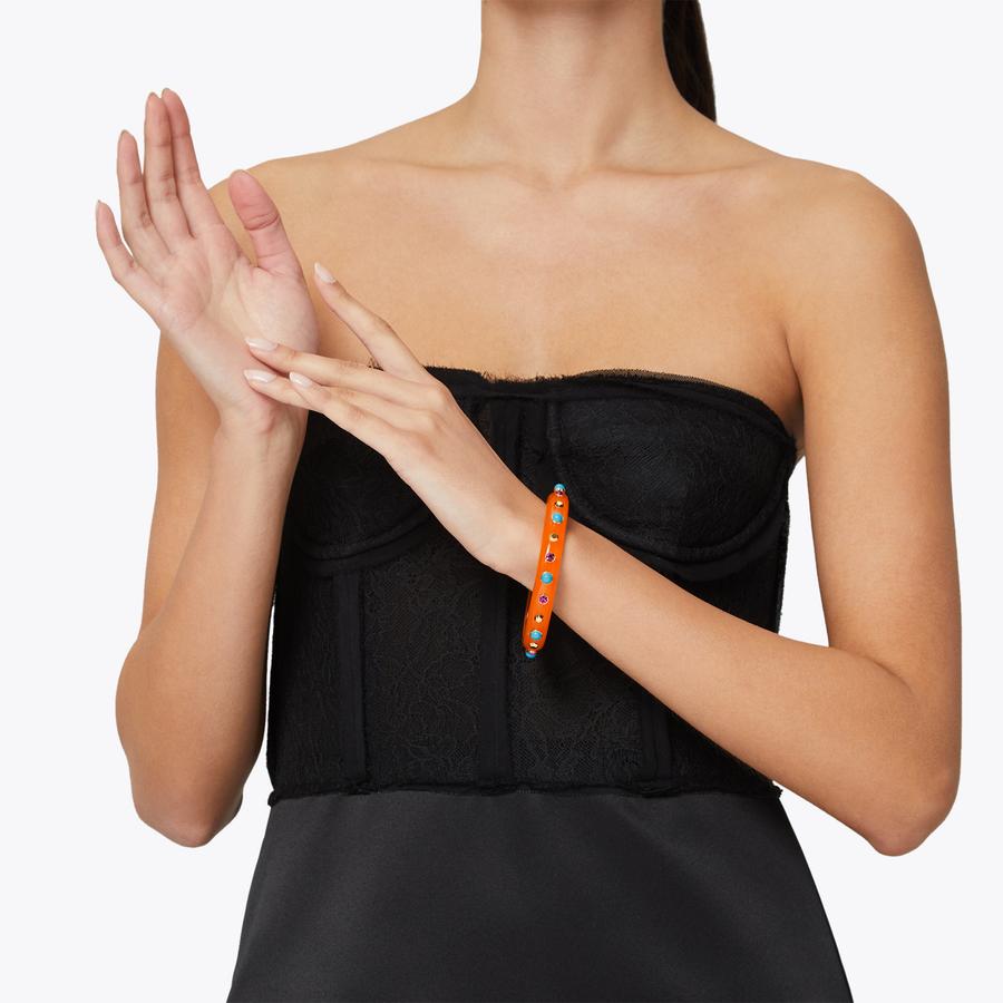 RESIN THIN BANGLE Orange Thin Resin Bangle by KURT GEIGER LONDON