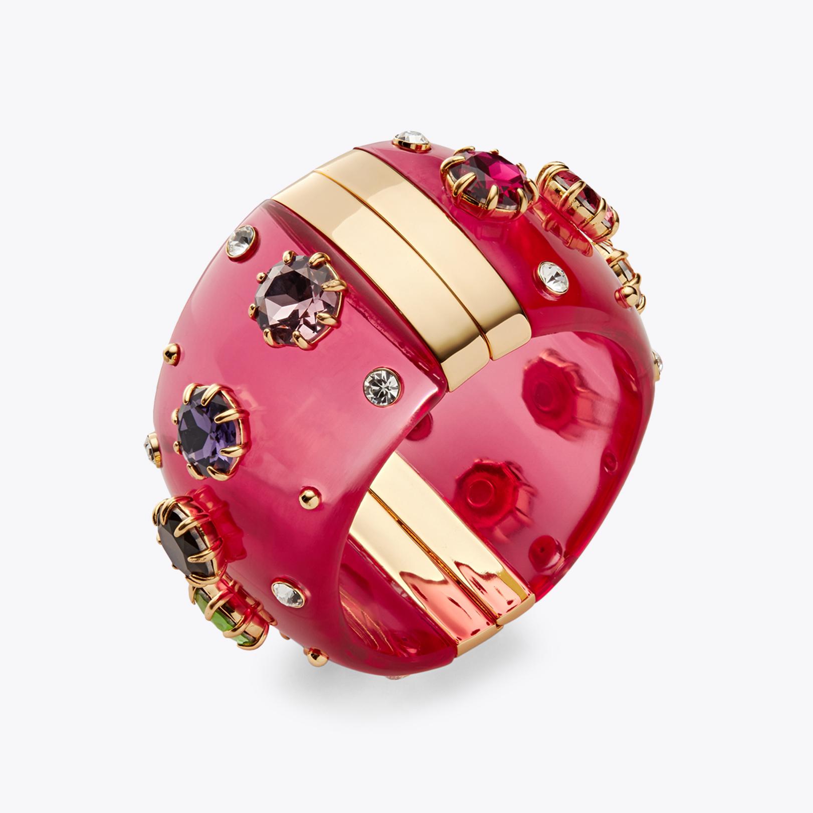 RESIN XL BANGLE Fuchsia Wide Clasp Bracelet by KURT GEIGER