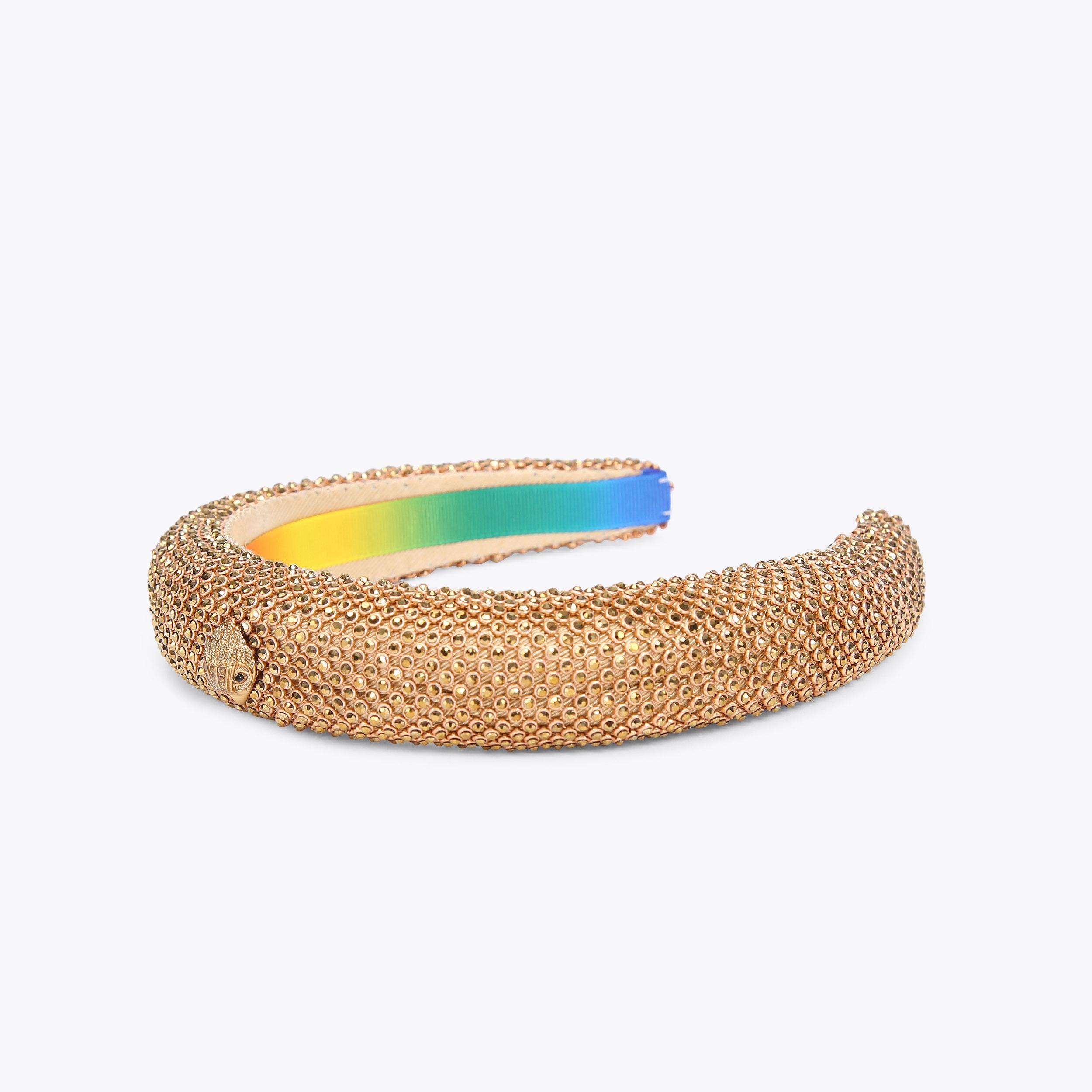 Kurt Geiger Cream Knit hair band with Multicolor Crystal Butterfly I main image 2