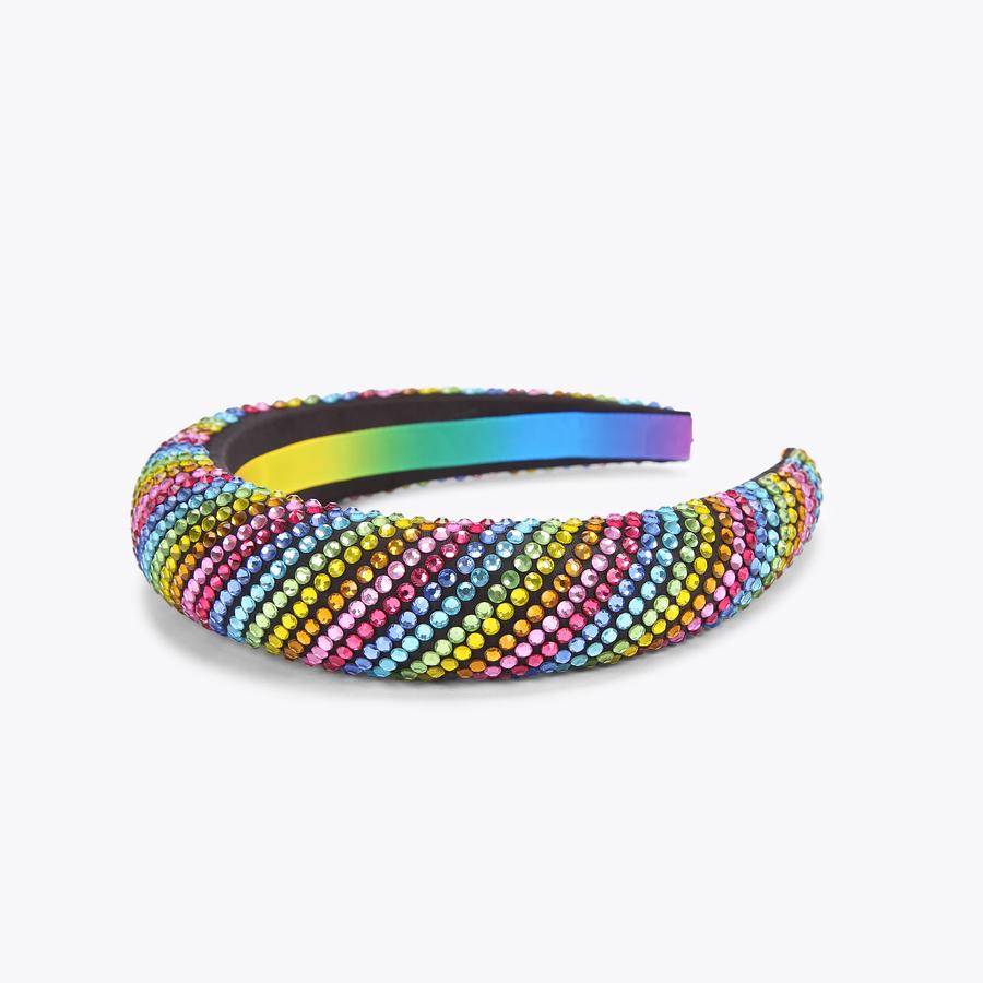 CRYSTAL HEADBAND Crystal Stripe Rainbow Headband by KURT GEIGER LONDON