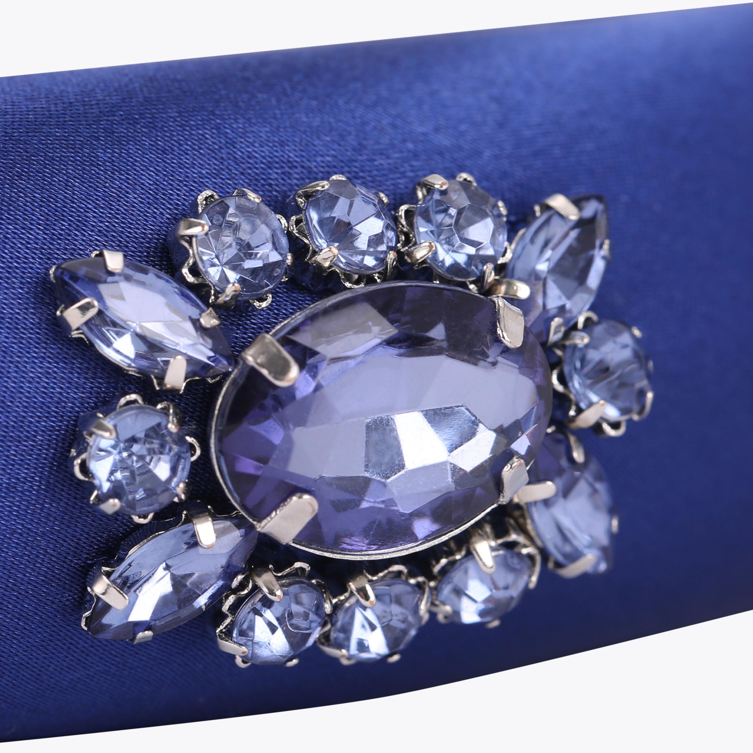 CRYSTAL HEADBAND Satin Royal Blue Crystal Headband by KURT 