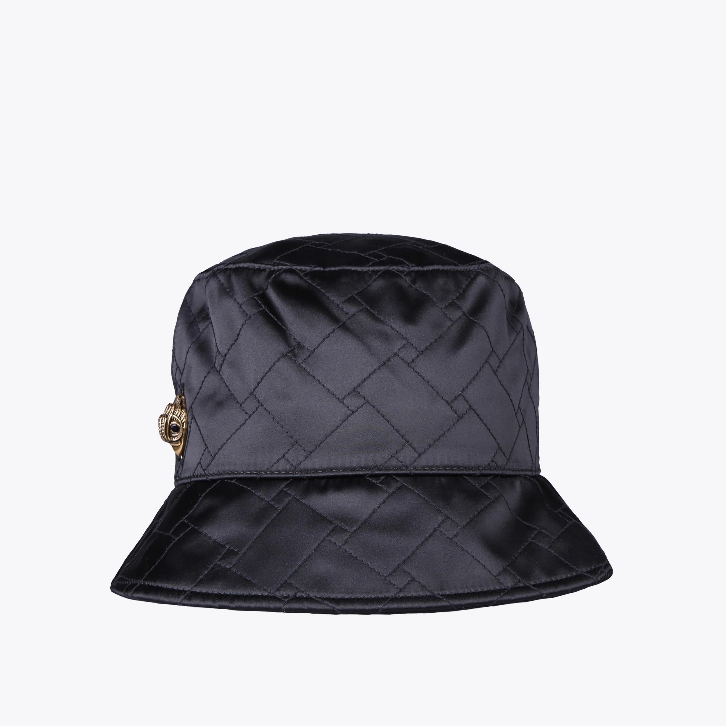 KENSINGTON BUCKET HAT Black Quilted Bucket Hat by KURT 