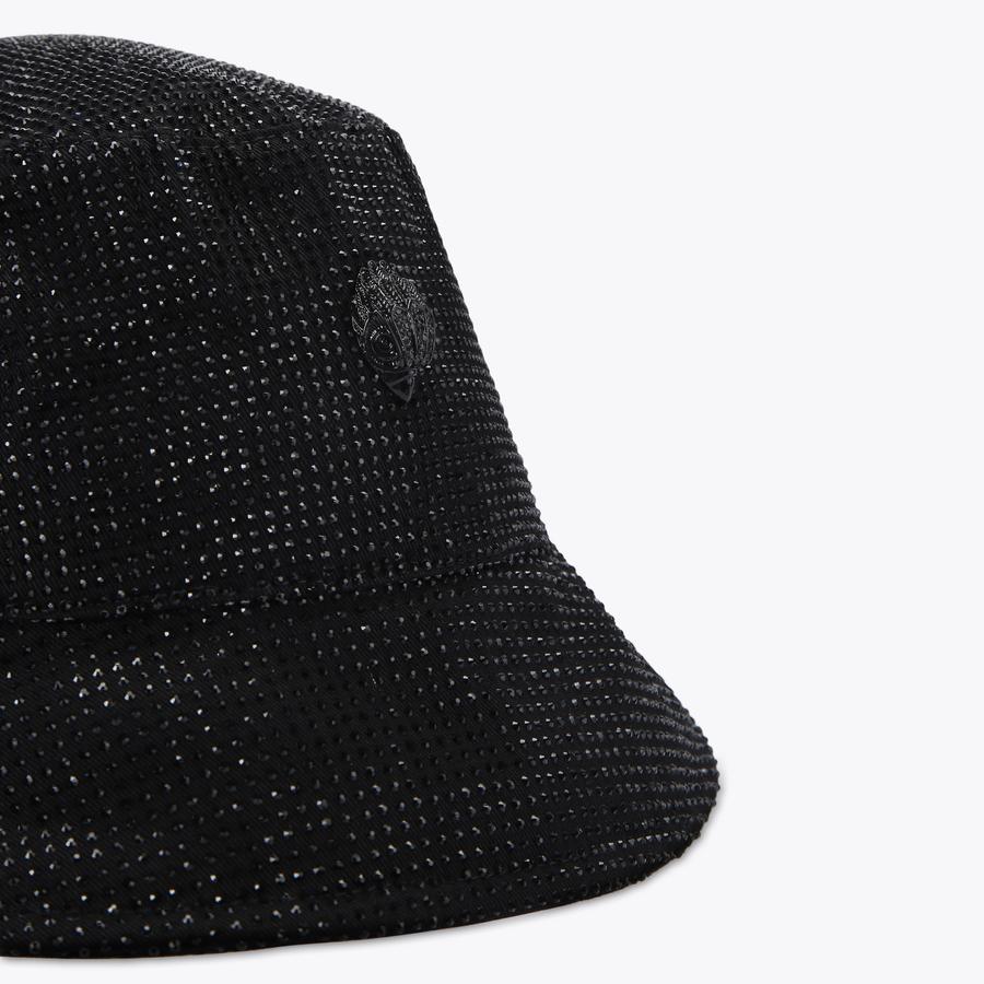 KENSINGTON BUCKET HAT Black Crystal Bucket Hat by KURT GEIGER LONDON
