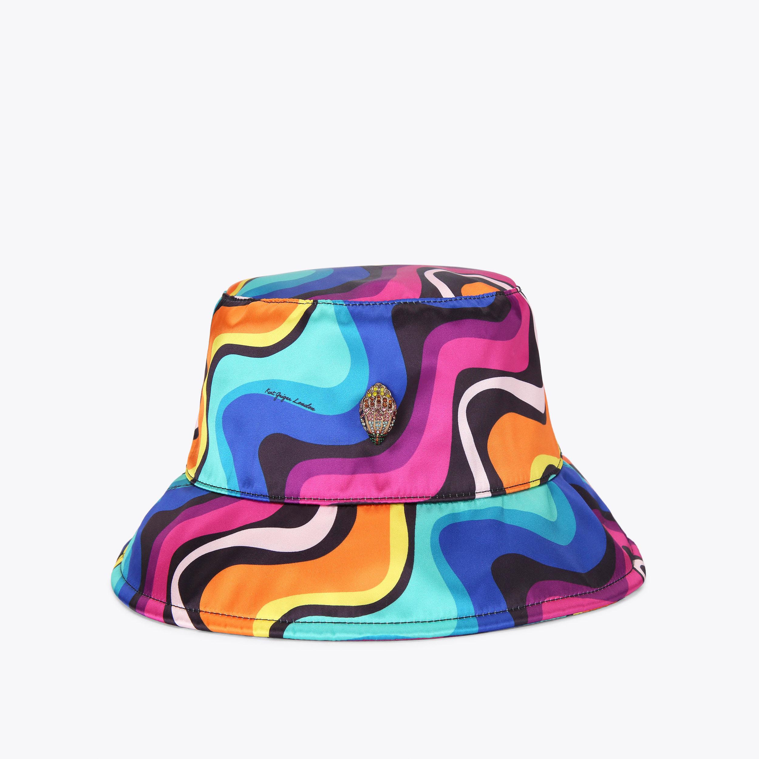 KENSINGTON BUCKET HAT Rainbow Swirl Bucket Hat by KURT GEIGER LONDON