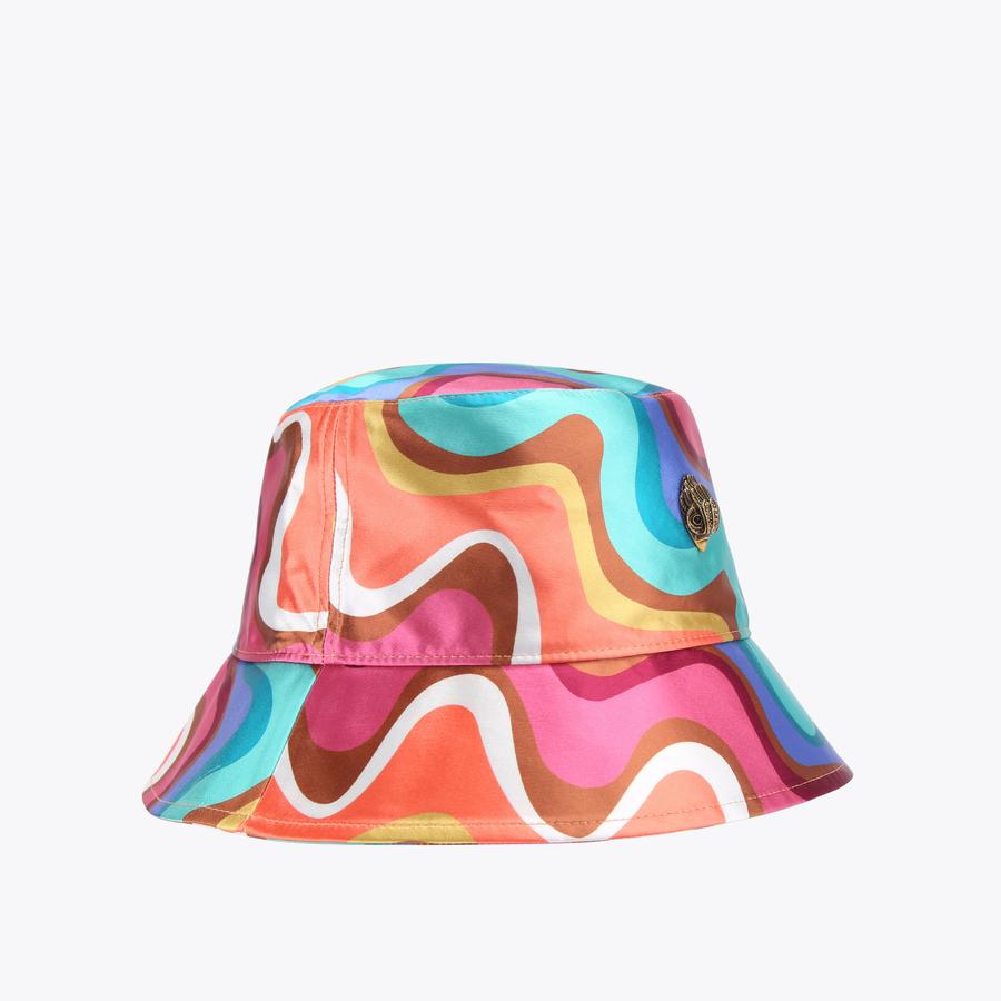 KENSINGTON BUCKET HAT Rainbow Swirl Nylon Hat by KURT GEIGER LONDON