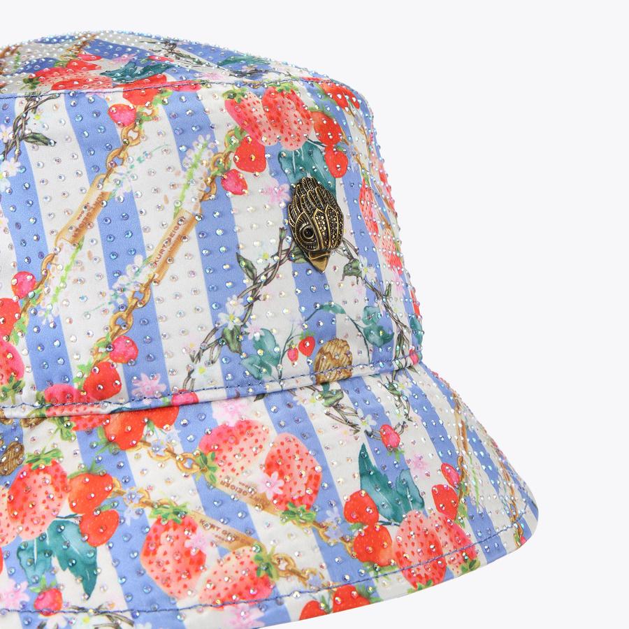 KENSINGTON BUCKET HAT Blue Stripe Bucket Hat by KURT GEIGER