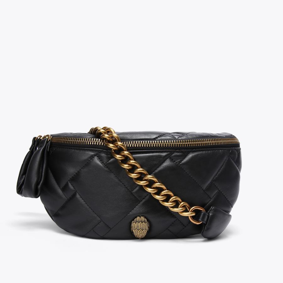 KENSINGTON SOFT BELTBAG Black Leather Quilted Kensington Belt