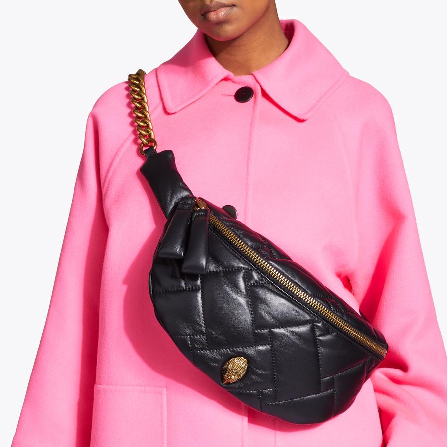KENSINGTON SOFT BELTBAG Black Leather Quilted Kensington Belt