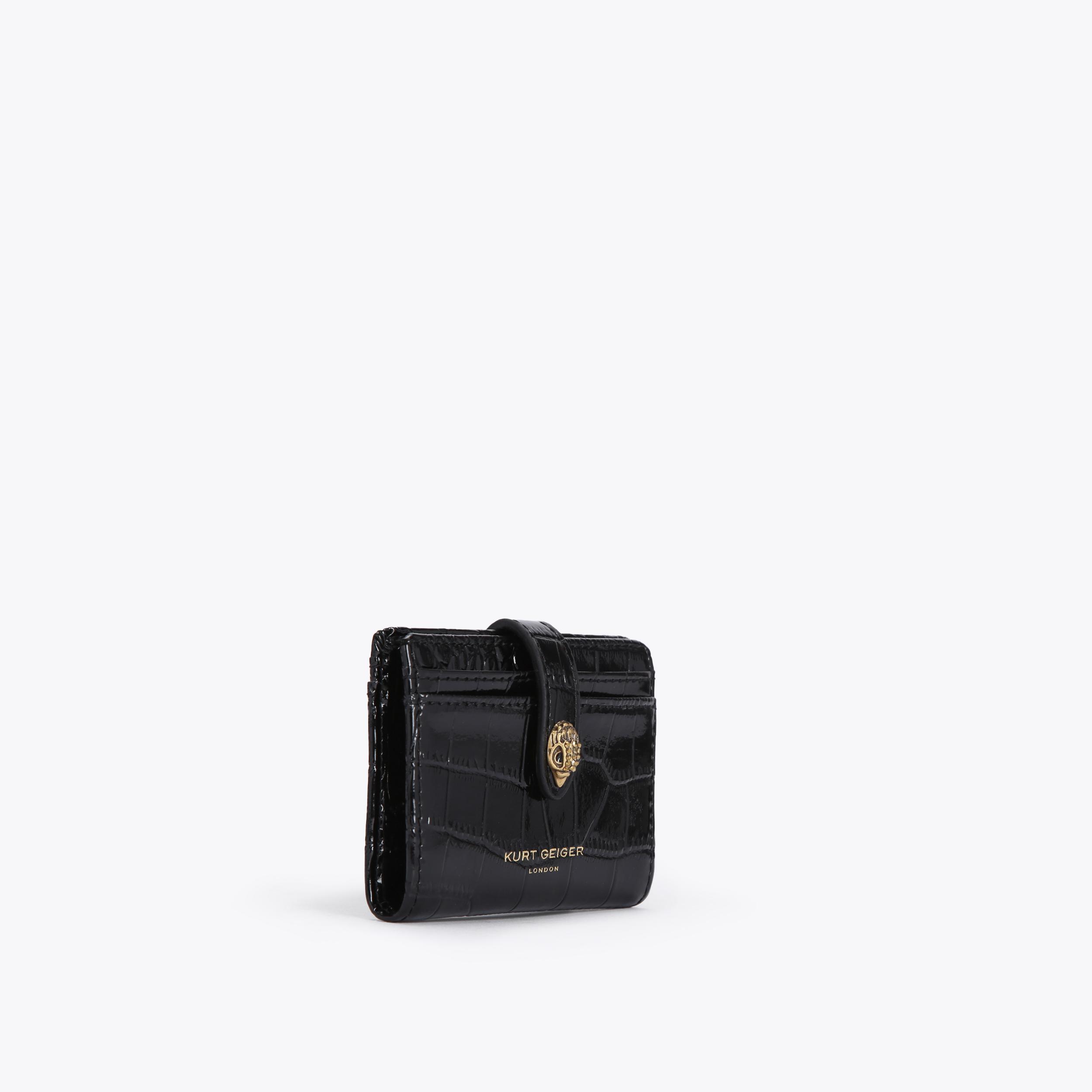 ☆COURONNE☆ Le Temp card Wallet RCWGX25111BKX BN coach Slim Id Card Case Crocodile-embossed leather CR844