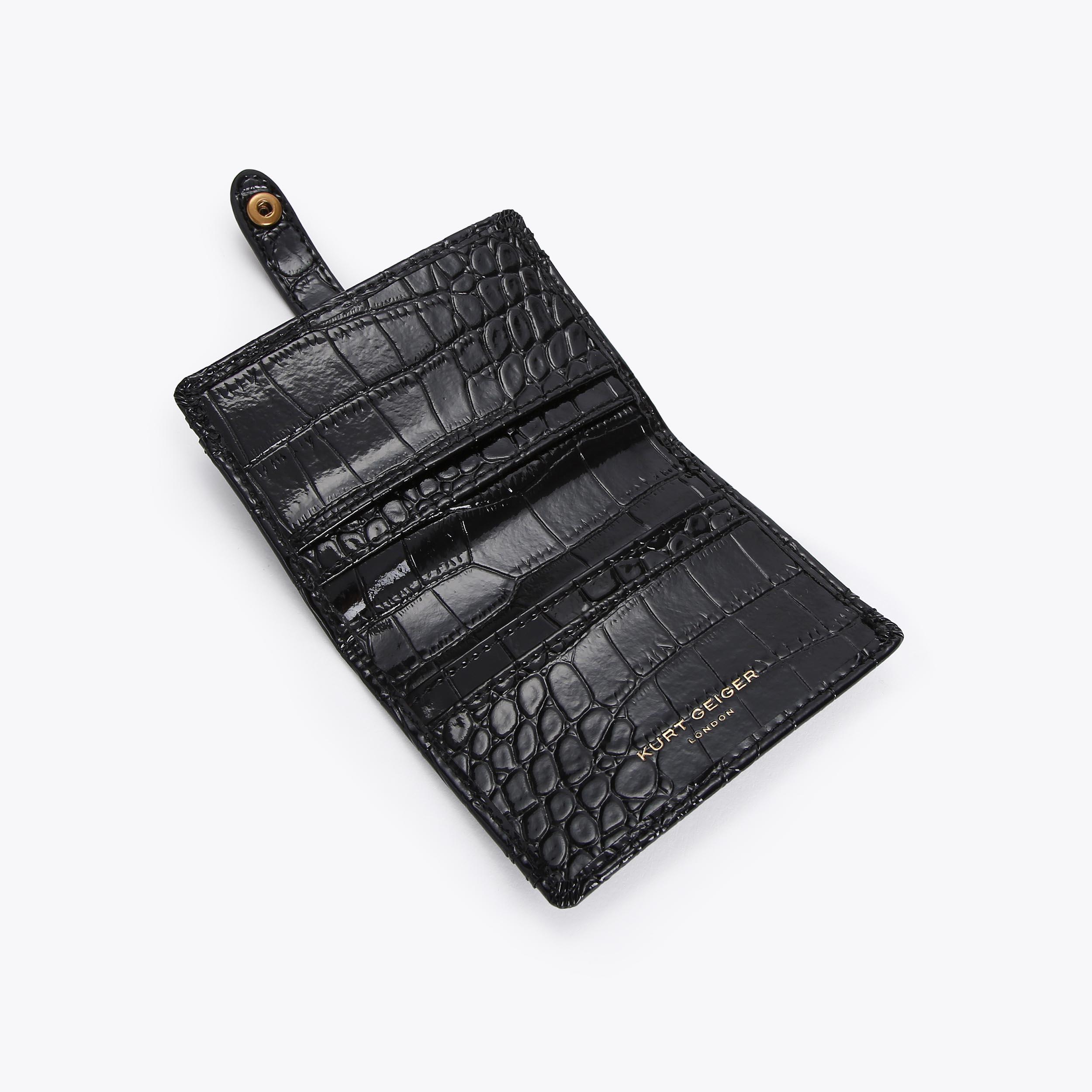 MULTI CARD HOLDER Croc Embossed Leather Card Holder by KURT