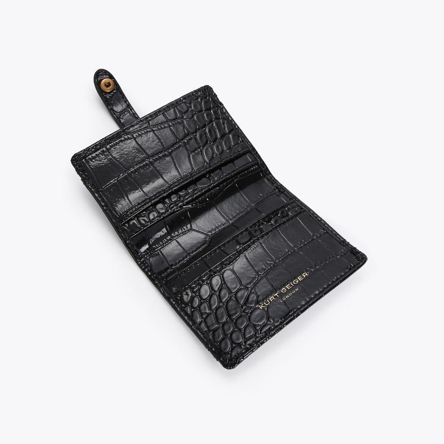 MULTI CARD HOLDER Croc Embossed Leather Card Holder by KURT GEIGER