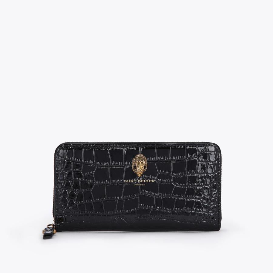 Black zip around fashion purse