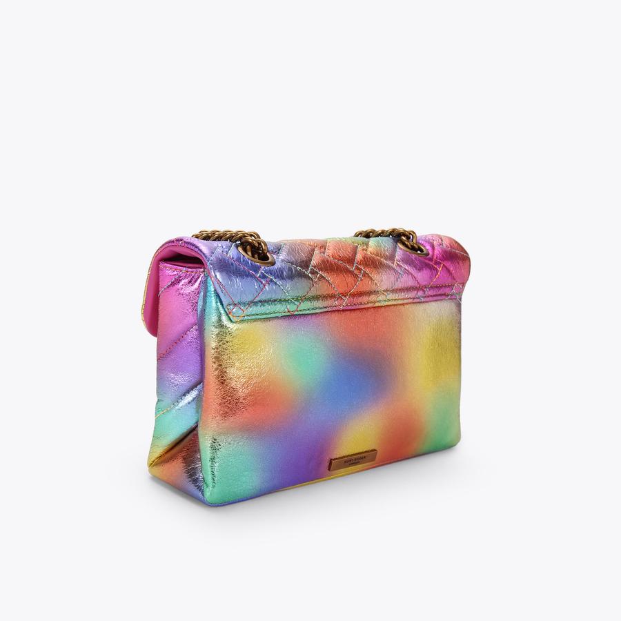 LEATHER KENSINGTON BAG Ombre Rainbow Quilted Purse by KURT GEIGER