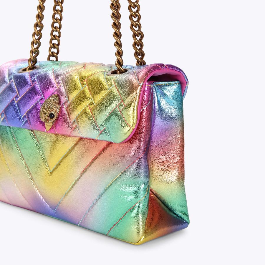 LEATHER KENSINGTON BAG Ombre Rainbow Quilted Purse by KURT GEIGER