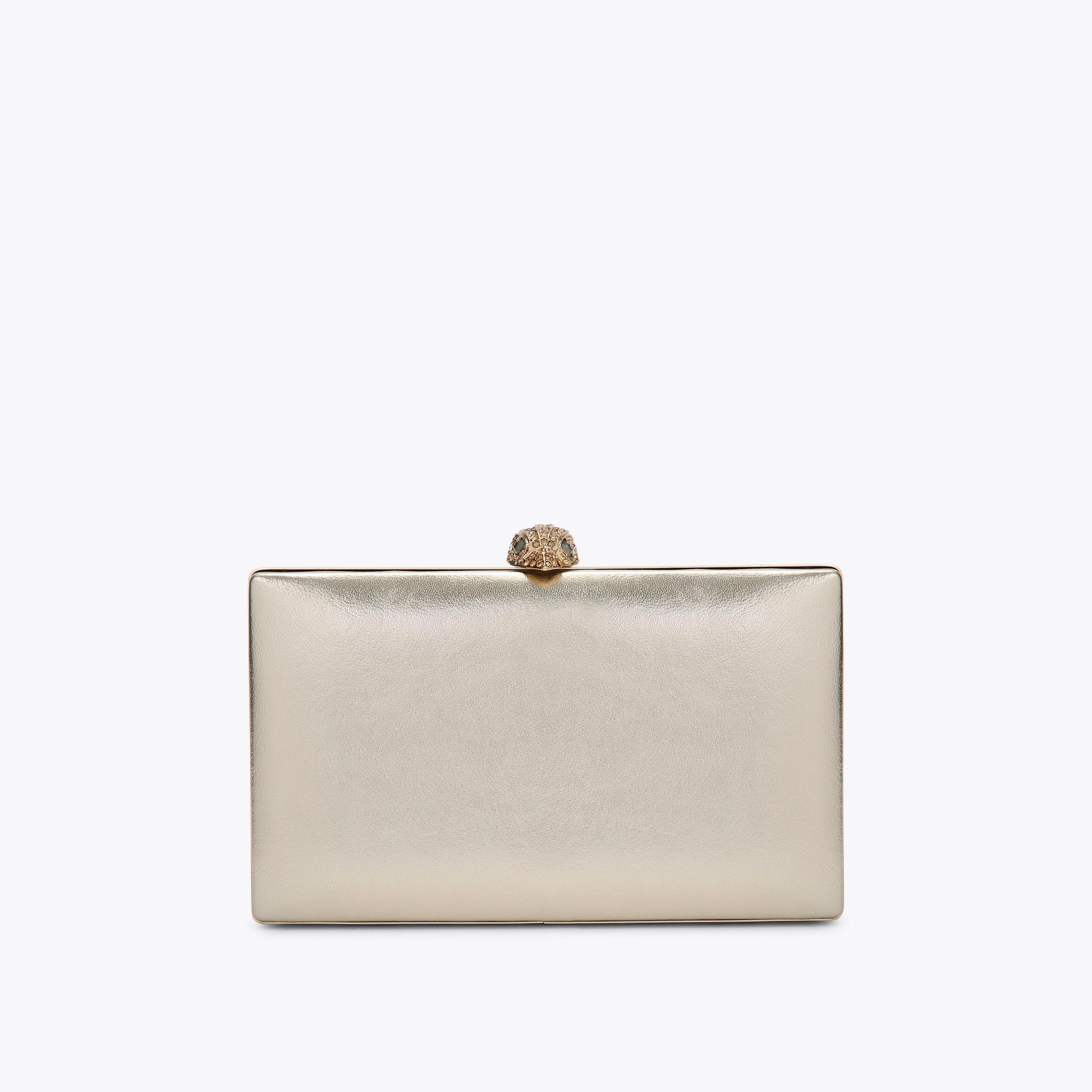 Clutch Bags Nude Black Embellished Chain Kurt Geiger