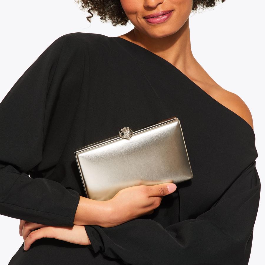 Kurt geiger gold clutch bag sale