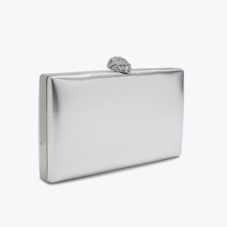 CRYSTAL KENSINGTON CLUTCH Silver Clutch Bag by KURT GEIGER