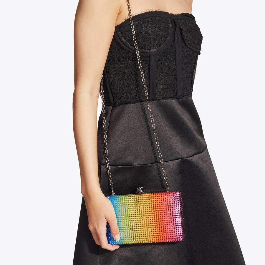 Cristin/クリスティン　ラインストーン BAG CRYSTAL KENSINGTON CLUTCH Rainbow Ombre Crystal Clutch Purse