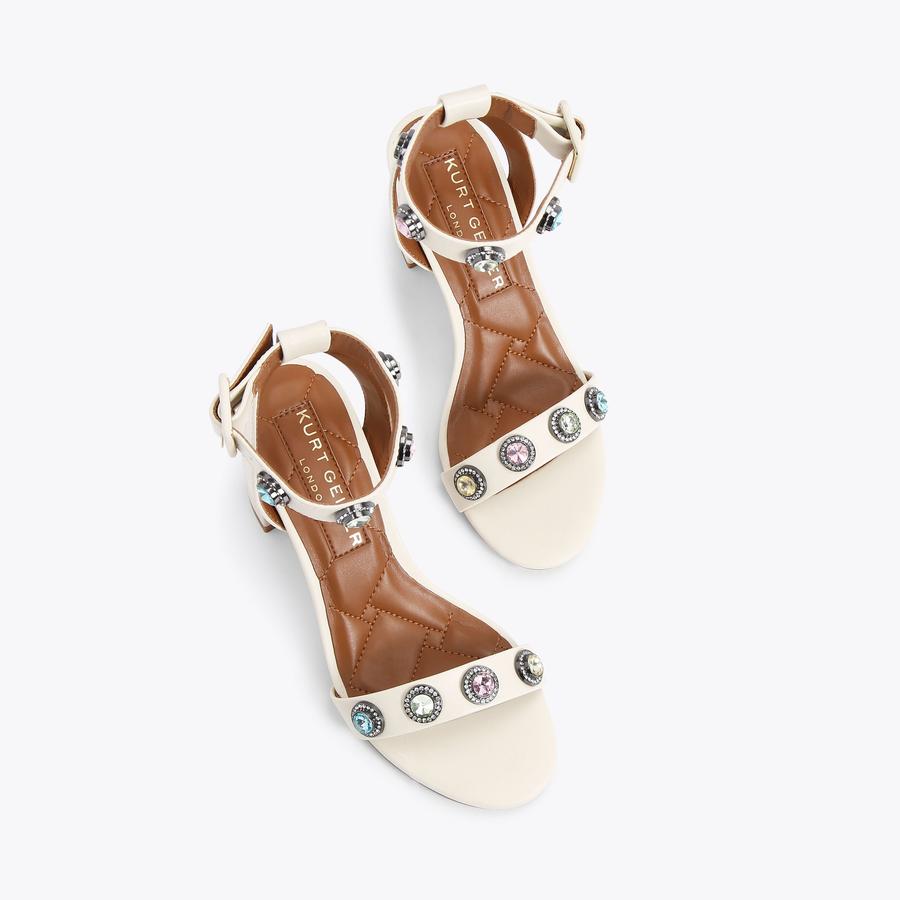 OCTAVIA BLOCK SANDAL Bone Heel by KURT GEIGER LONDON