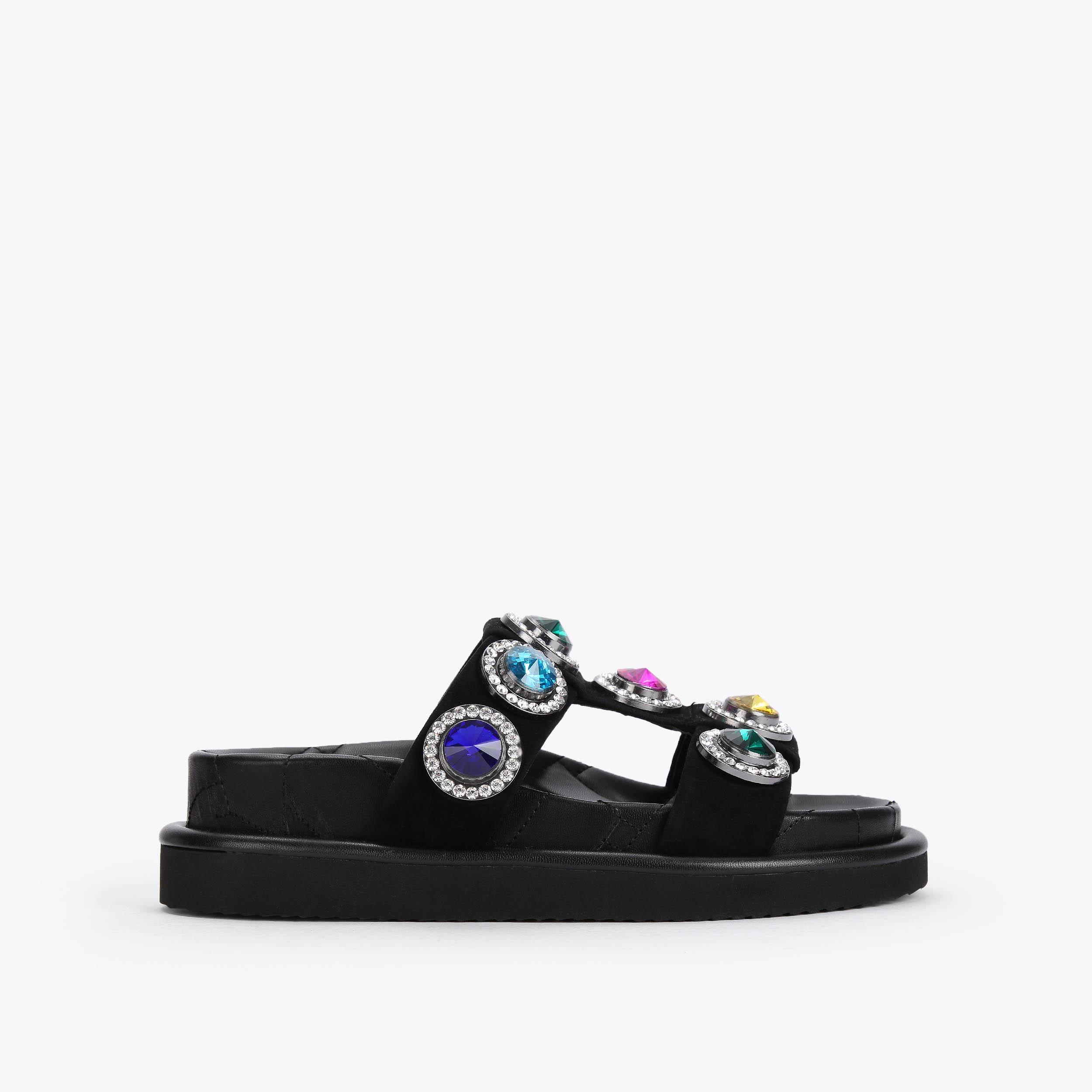 Embellished leather sandals クリスタル サンダル 19760318_50331431_322.jpg