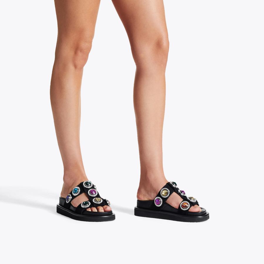 サンダル・ミュール L'UNE ET L'AUTRE SANDALS IN SUEDE WITH CRYSTALS CHRISTIAN LOUBOUTIN Cassandrissima 45 crystal-embellished