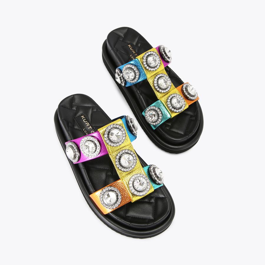 ORSON CRYSTAL SANDAL Rainbow Slip On Sandal by KURT GEIGER