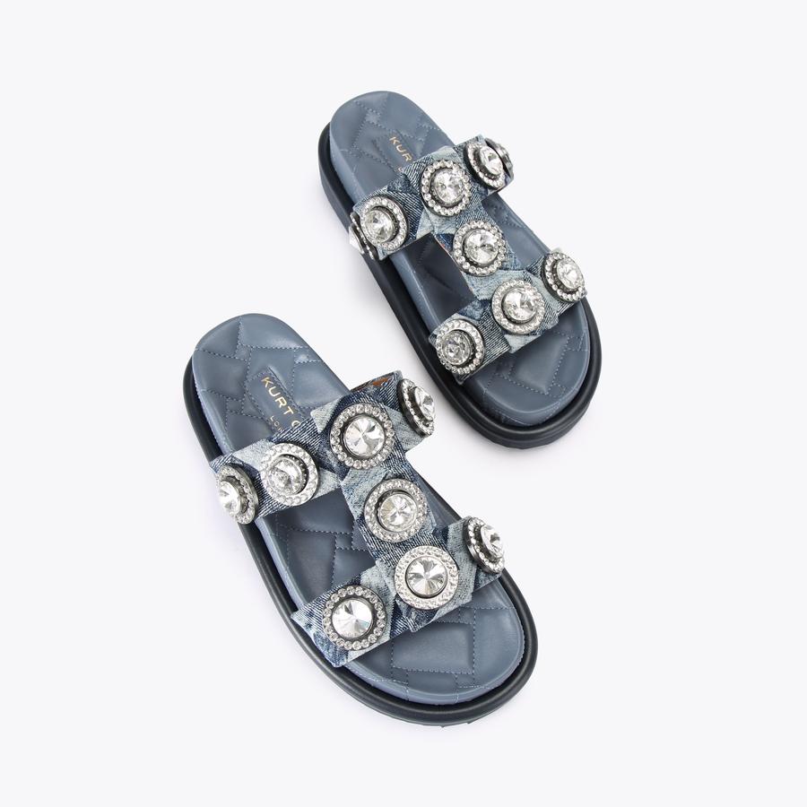 サンダル・ミュール ORSON CASUAL SANDALS ORSON MULTI STUD Black Leather Sandals by KURT GEIGER LONDON