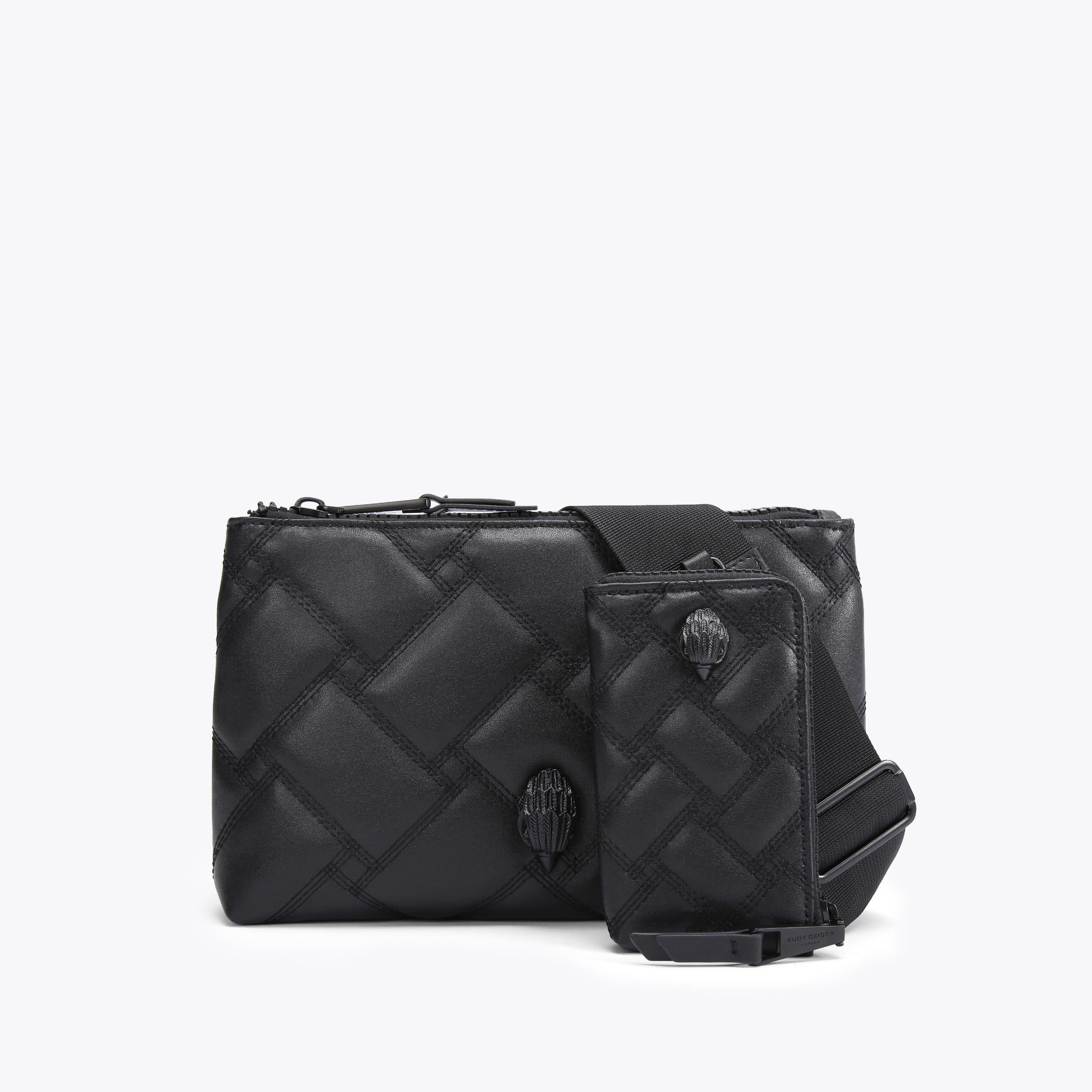 kmg KENSINGTON M CROSSBODY Black Quilted Cross Body Bag by KURT