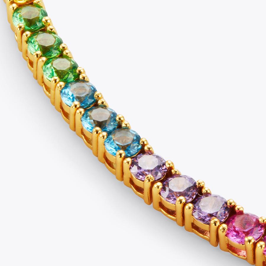 TENNIS NECKLACE Multi-colour Jewelled Tennis Necklace by KURT