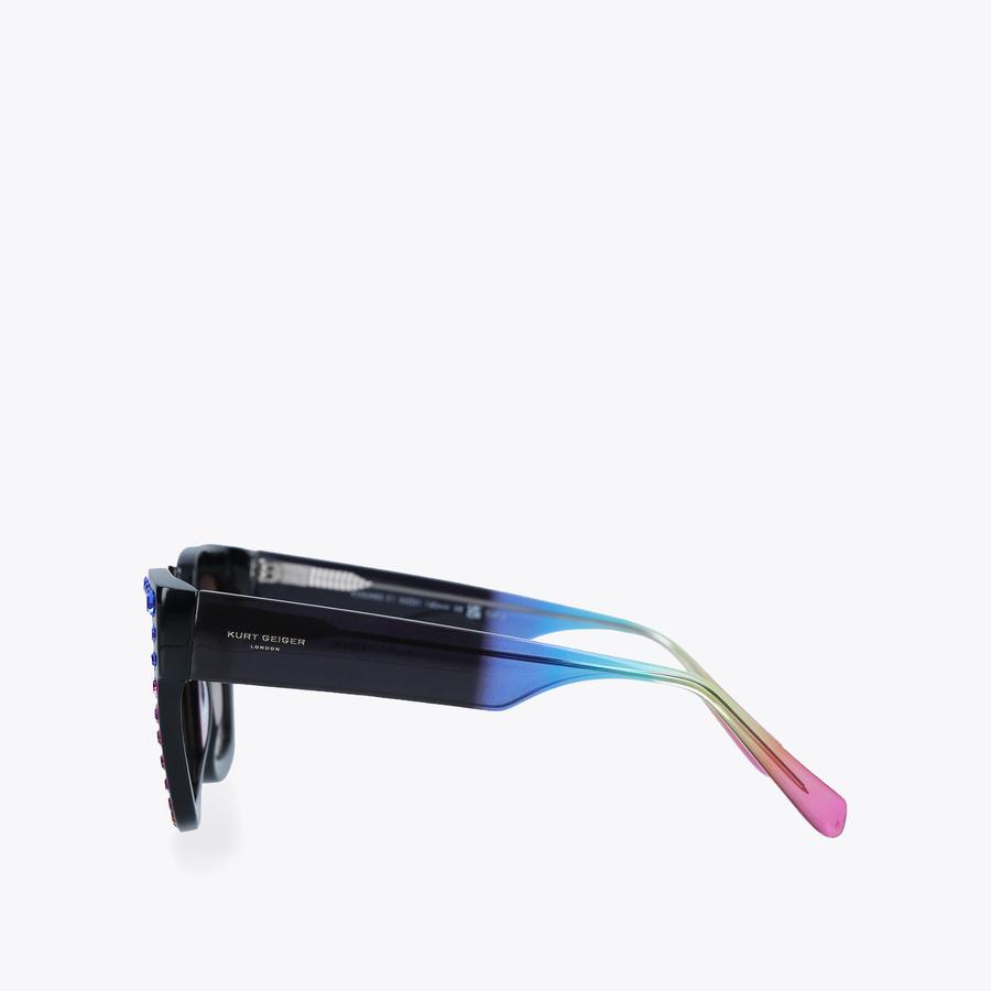 JEWEL RAINBOW SUNGLASSES Black Acetate Rainbow Jewel  display picture 1