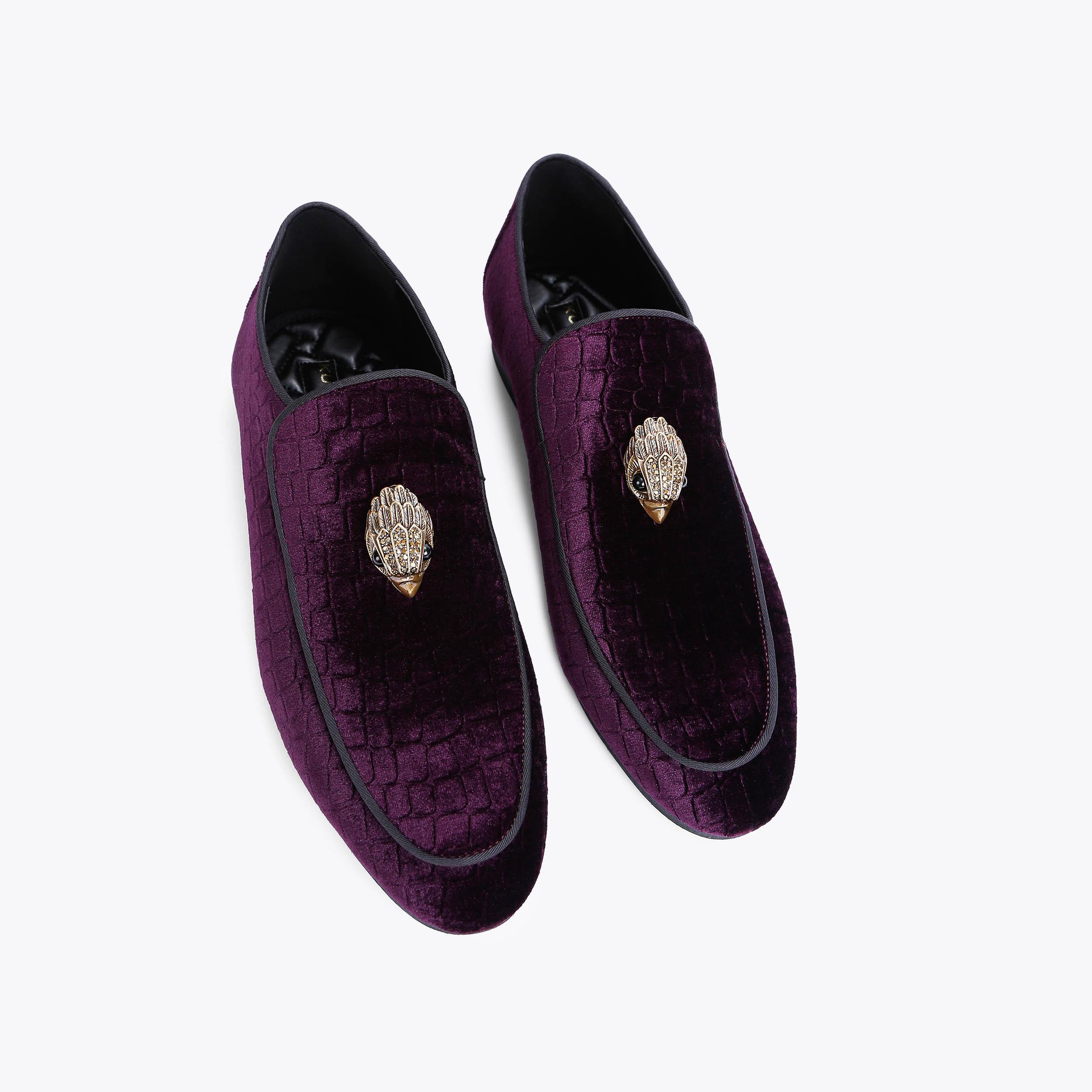 Purple velvet loafers deals