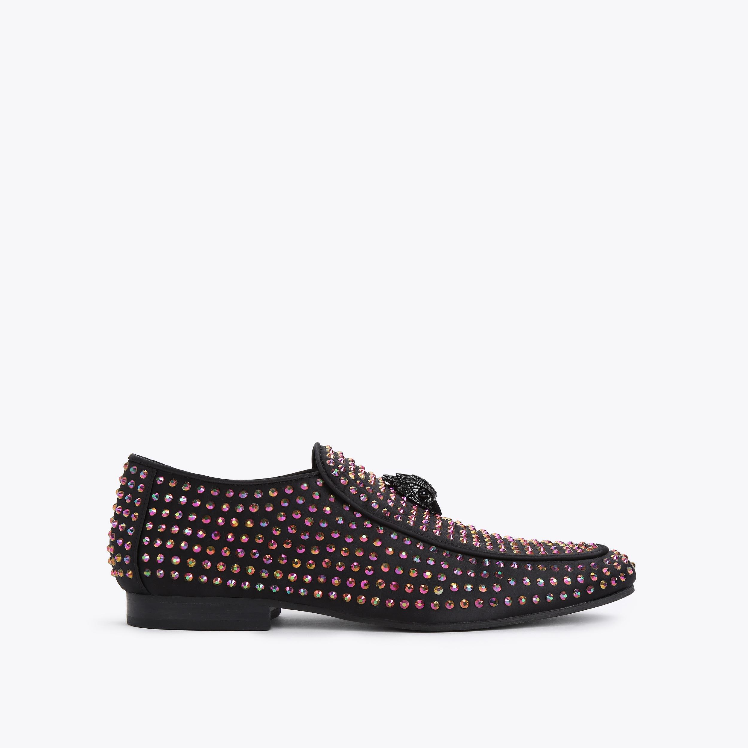 Kurt Geiger of London Eagle Jewel Embelished Men\'s Loafers EU 41 Gold & Black Kurt Geiger Chelsea Loafers With Eagle Gold Chain-black for  main image 3