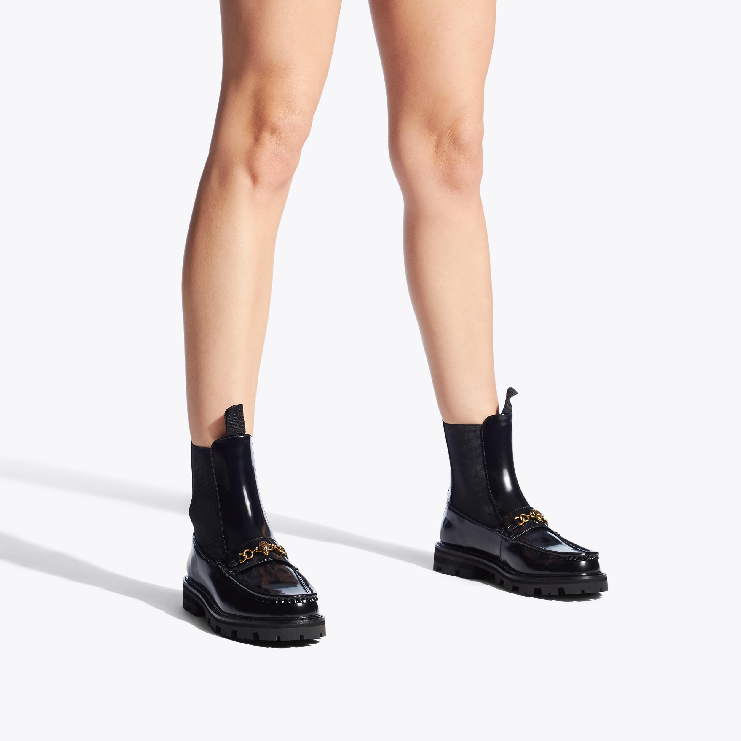 CARNABY CHUNKY ANKLE BOOT Black Leather High Ankle Boot by KURT GEIGER ...
