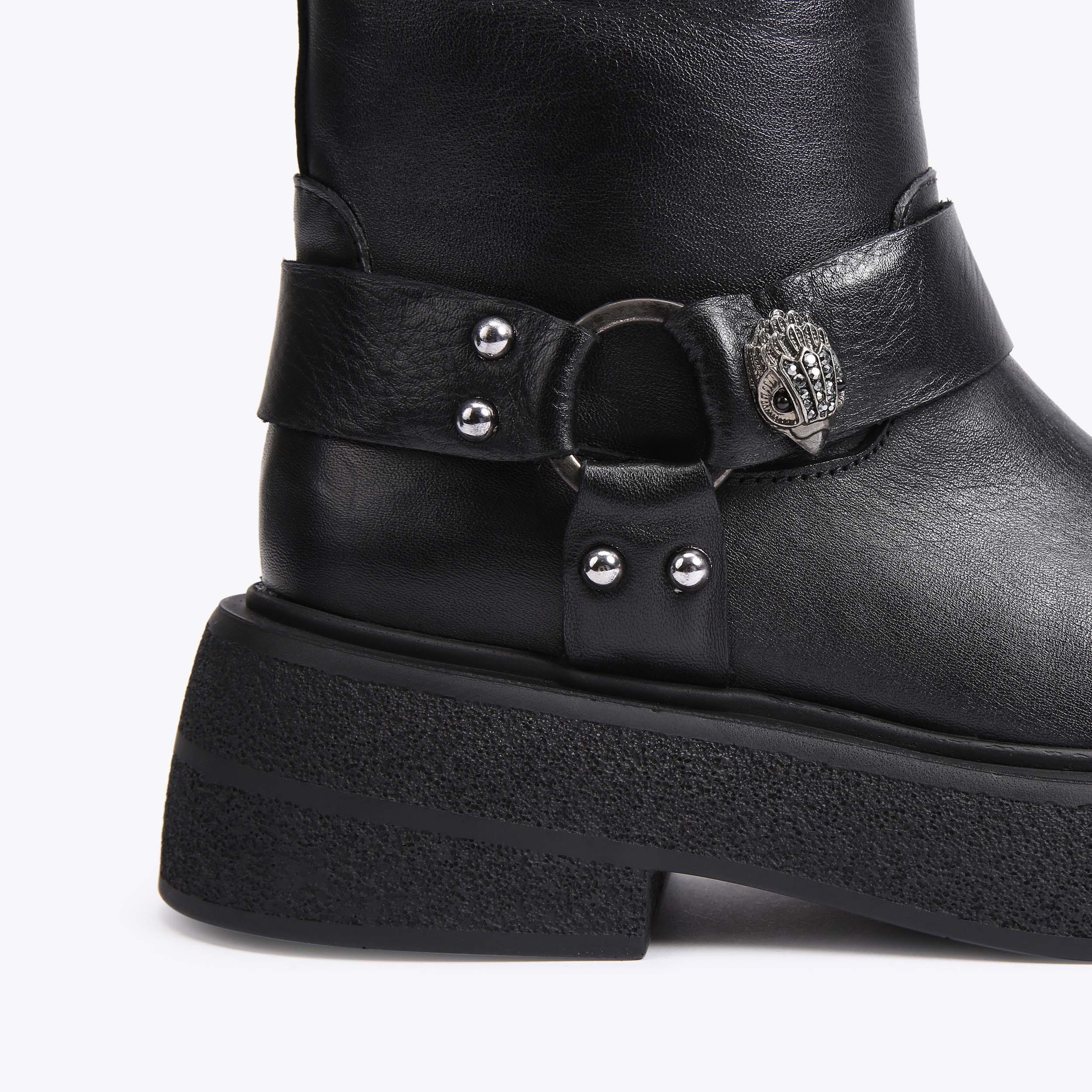 STRONG Black Leather Ankle Boot by KURT GEIGER LONDON