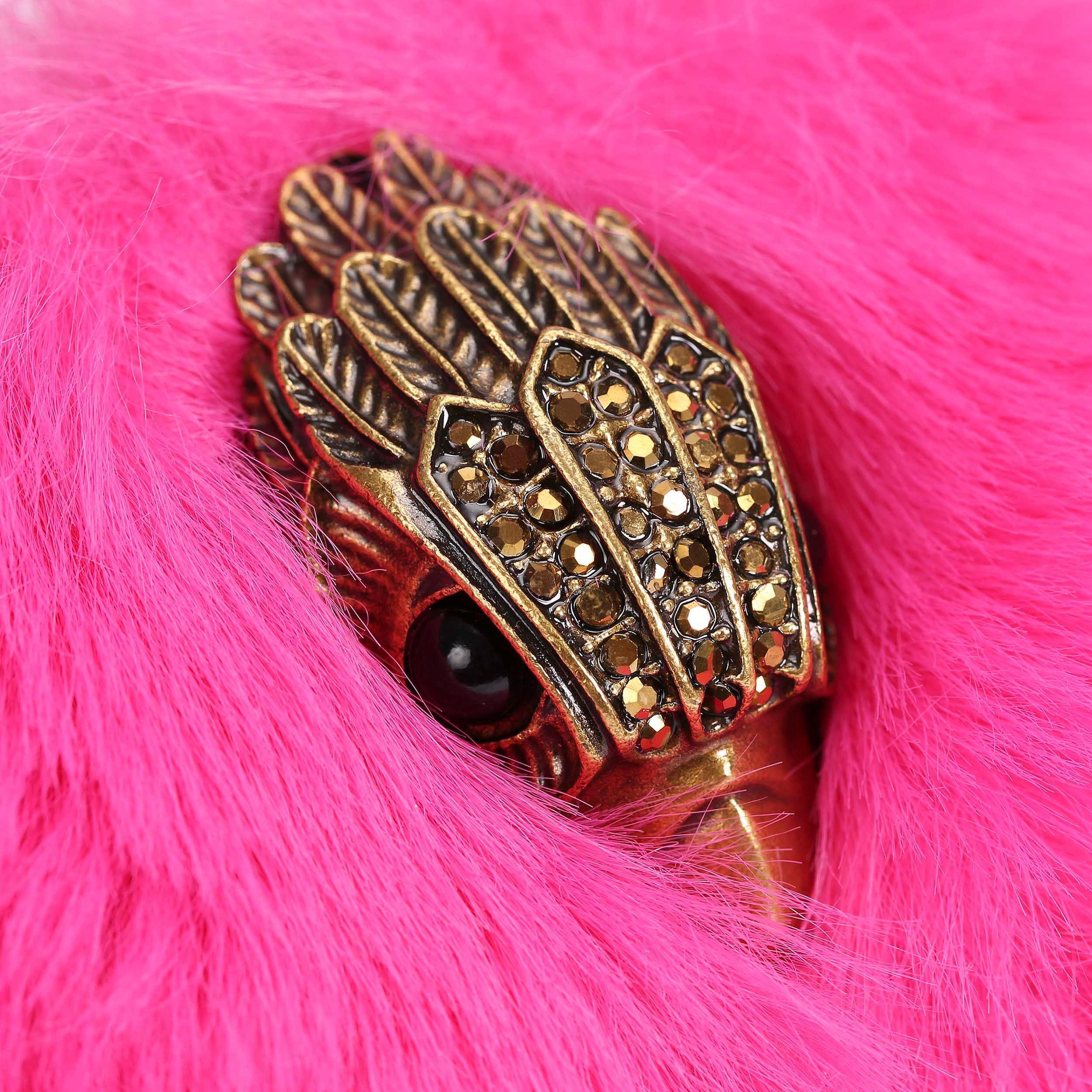 KENSINGTON 95 MULE Fuchsia Faux Fur High Mule Heels by KURT GEIGER