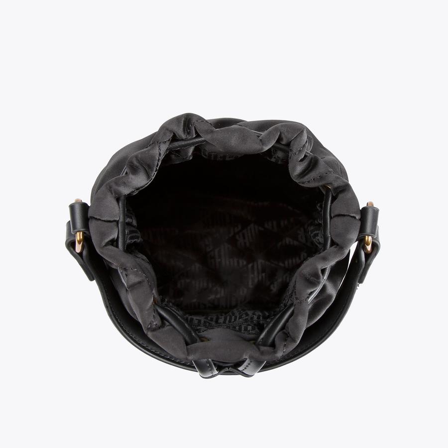 RECYCLED MULTI DRAWSTRING Black Recycled Nylon Cross Body Bag by