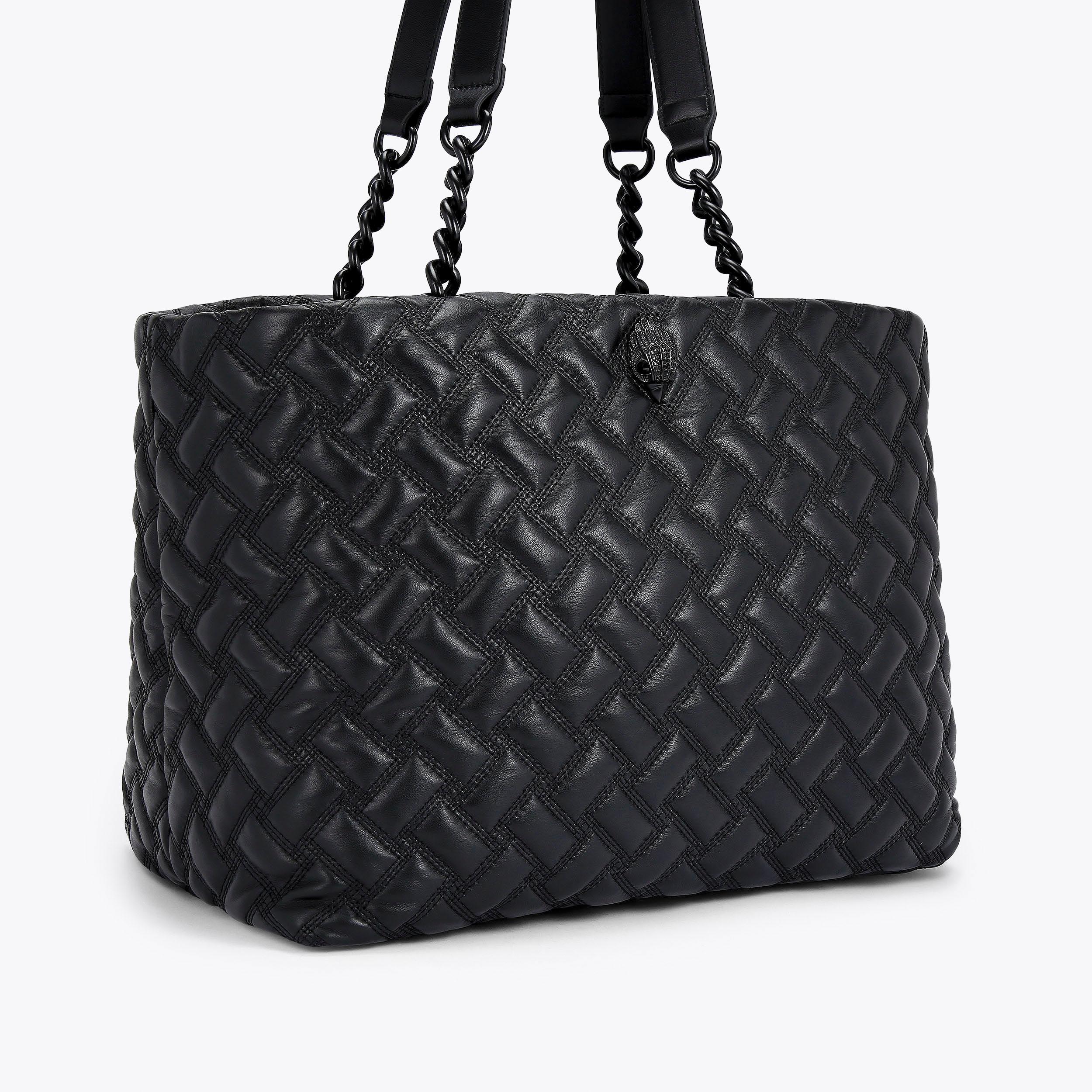 kurt geiger black leather kensington grab bag