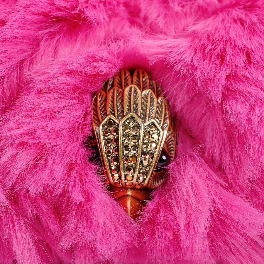FAUX FUR MD KENSINGTON Pink Faux Fur Medium Kensington Purse  display picture 2