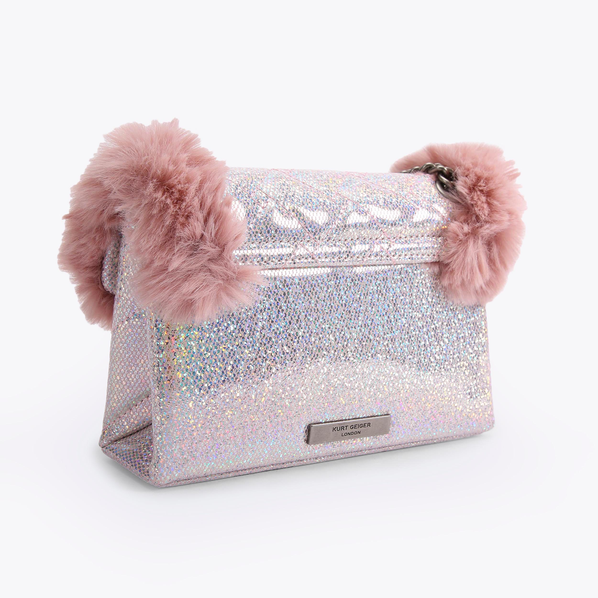 kurt geiger pink fur bag