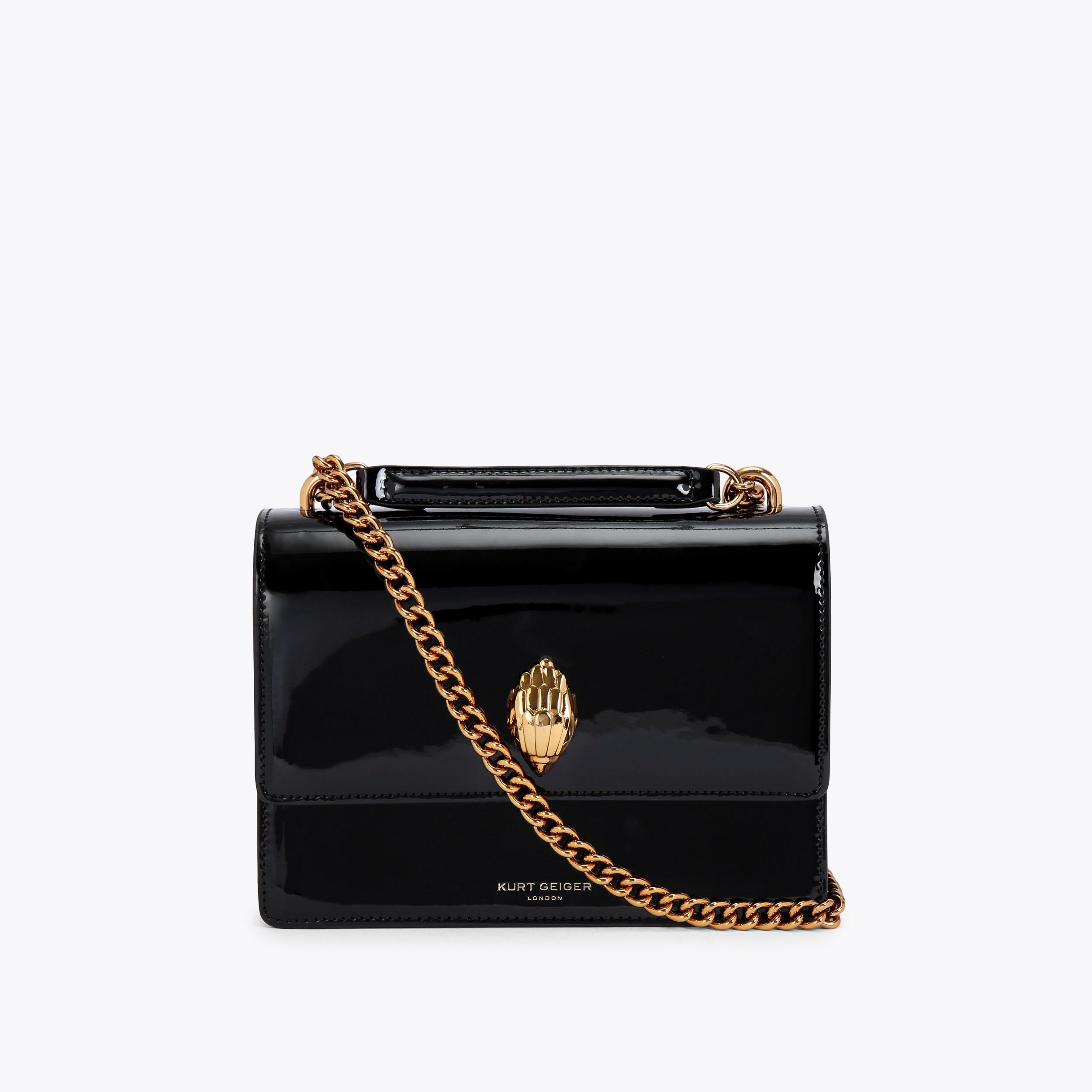 SHOREDITCH CROSS BODY Black Leather Cross Body Bag by KURT GEIGER